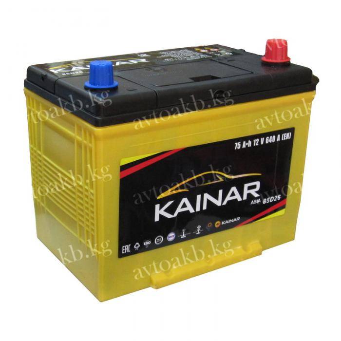 Аккумулятор Kainar 75 Ач 640 А обратная полярность